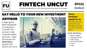 Fintech Uncut EP25 cover image showing ai investment advisor
